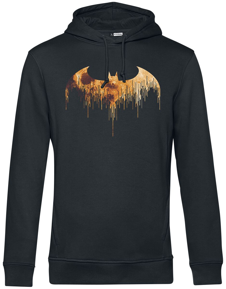 Batman Drip Logo Kapuzenpullover schwarz Batman Drip Logo Kapuzenpullover schwarz