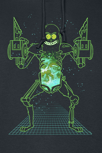 Rick And Morty Galactic Pickle Puff Kapuzenpullover schwarz