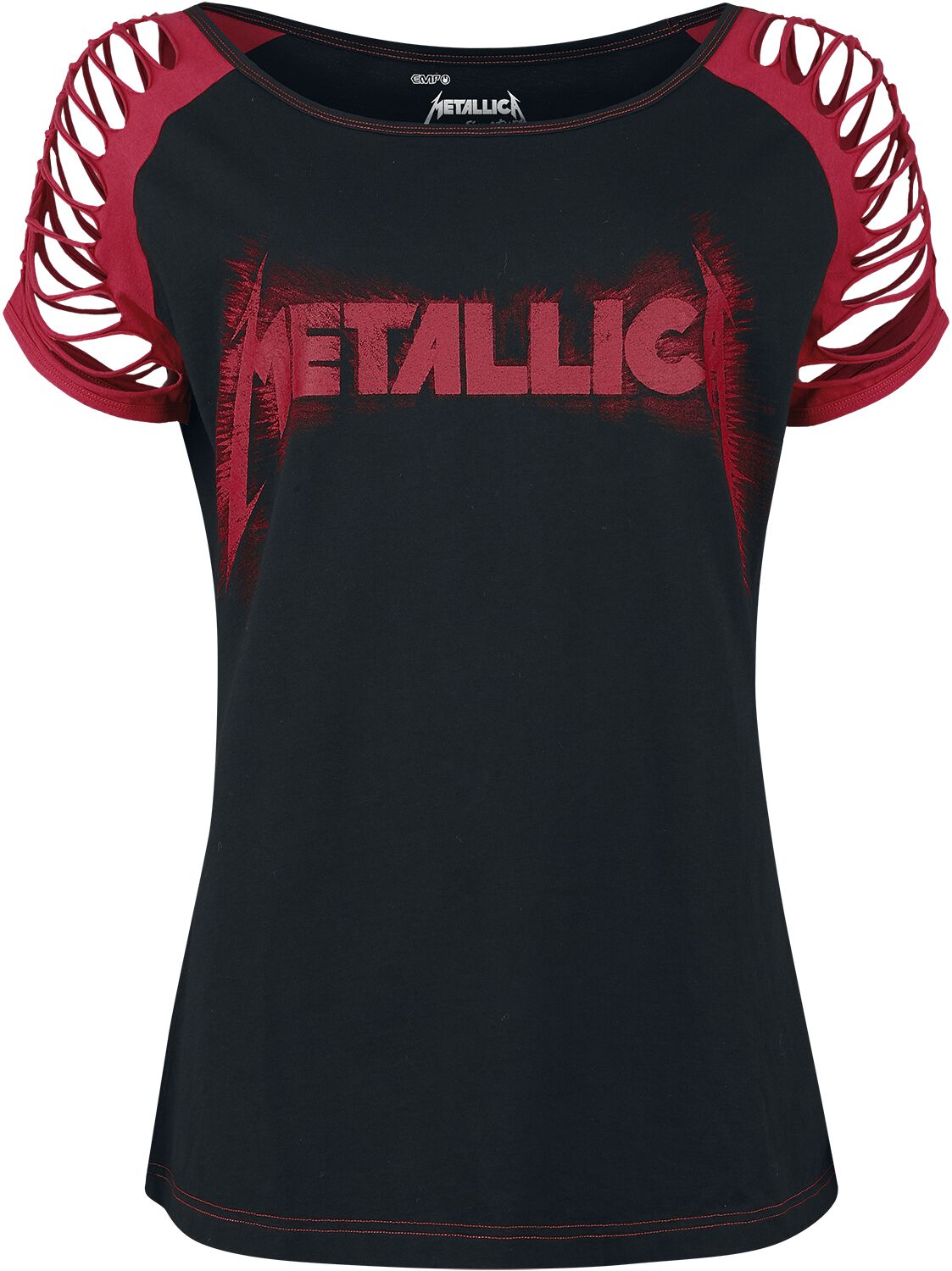 T-Shirt Manches courtes de Metallica - - S à XL - pour Femme - noir/rouge