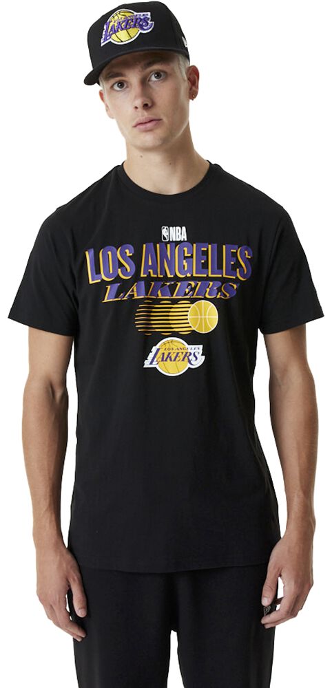 New Era - NBA T-Shirt - Los Angeles Lakers Graphic Tee - S bis XL - für Männer - Größe L - schwarz