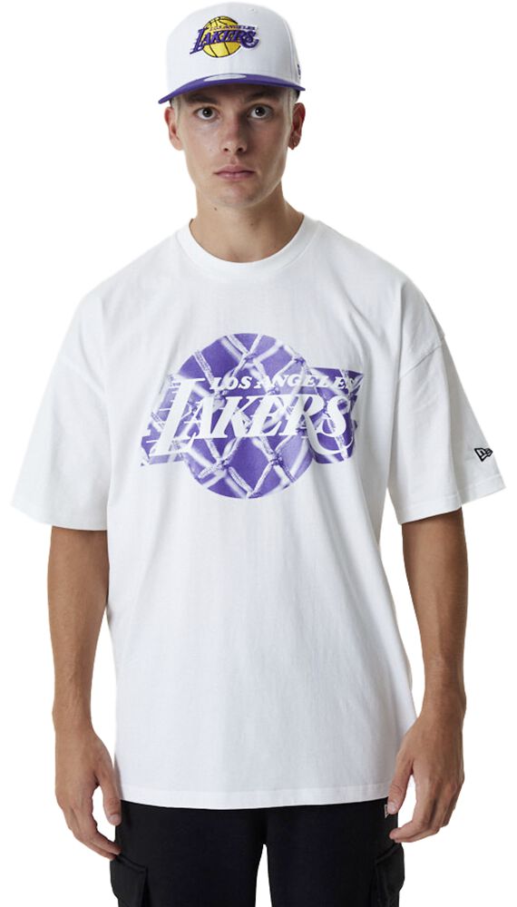 New Era - NBA Los Angeles Lakers Logo Tee T-Shirt weiß in XL