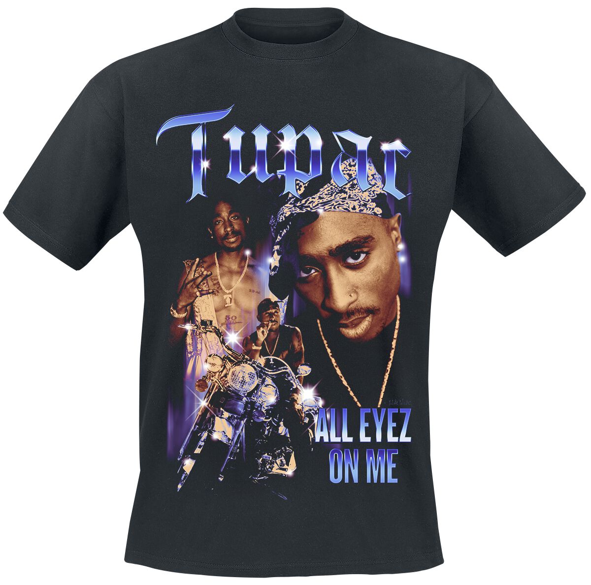 Tupac Shakur AEOM Motorcycle Collage T-Shirt schwarz in M