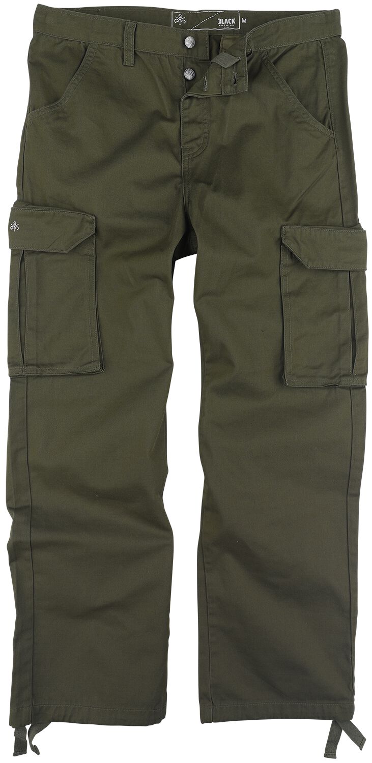 Image of Pantaloni modello cargo di Black Premium by EMP - EMP Street Crafted Design Collection - Cargo trousers - S a XXL - Uomo - verde oliva