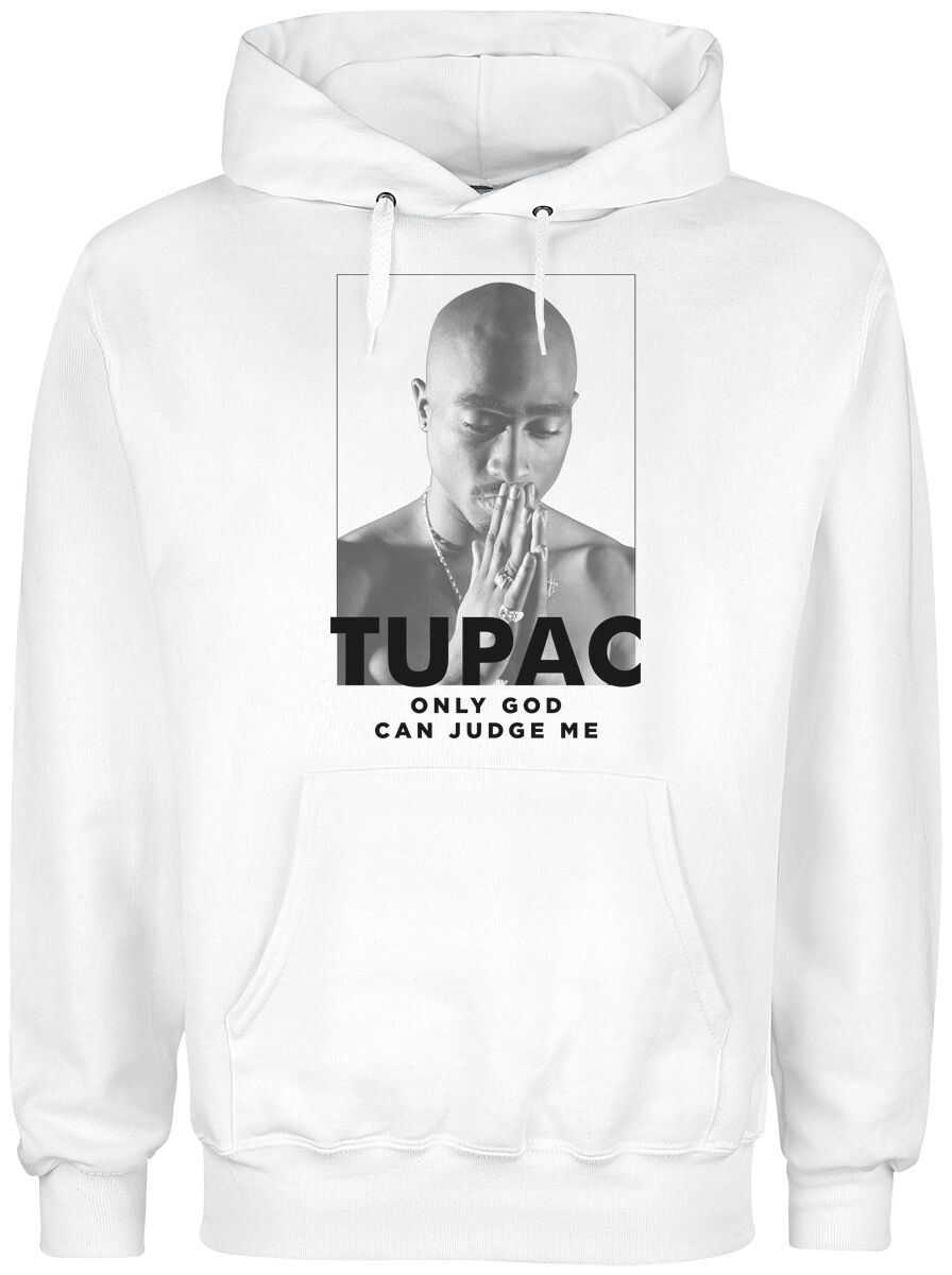 Tupac Shakur Kapuzenpullover - Prayer - S bis XXL - für Männer - Größe M - weiß  - Lizenziertes Merchandise!