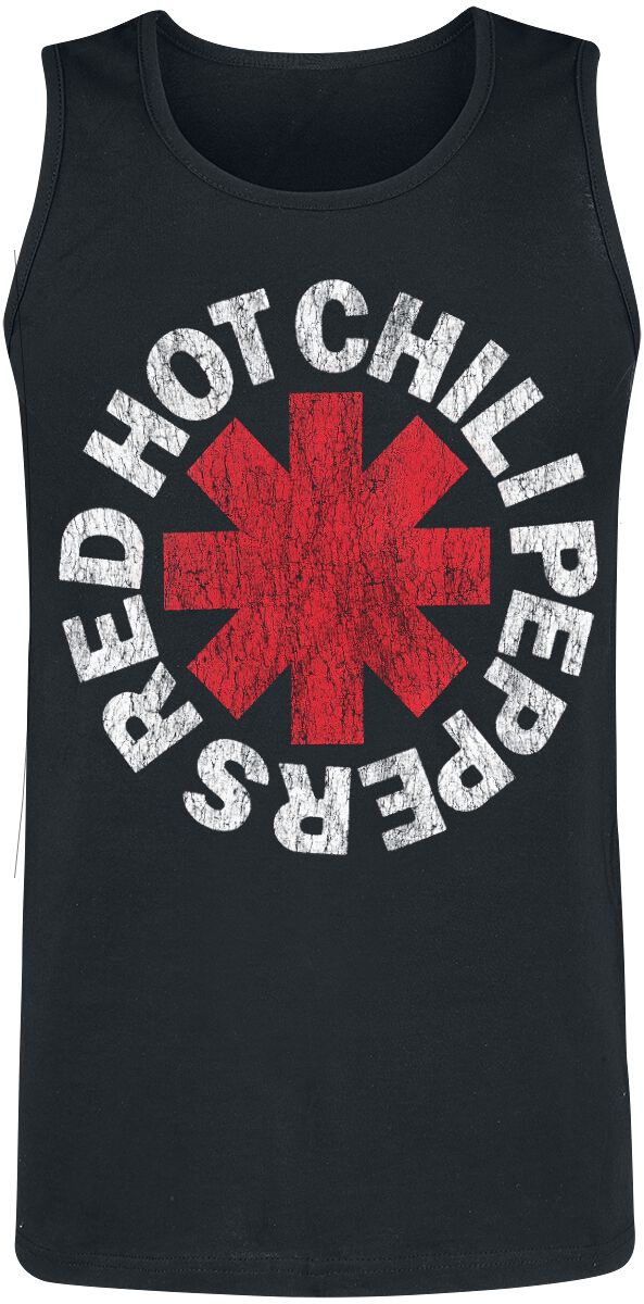 Red Hot Chili Peppers Tank-Top - Distressed Logo - S - für Männer - Größe S - schwarz  - Lizenziertes Merchandise!
