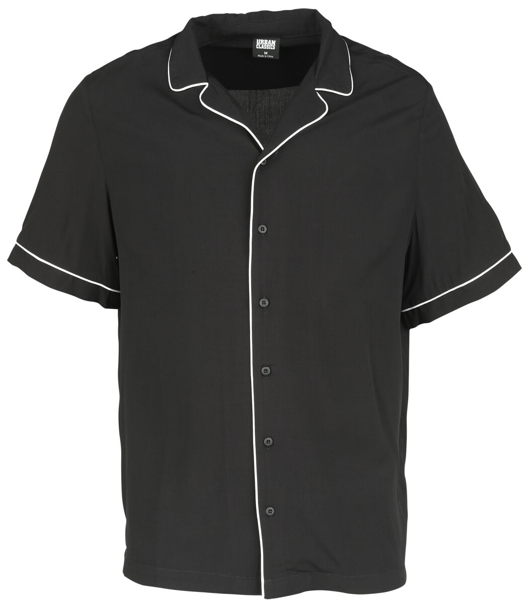 Image of Camicia Maniche Corte di Urban Classics - Bowling shirt - L a XL - Uomo - nero