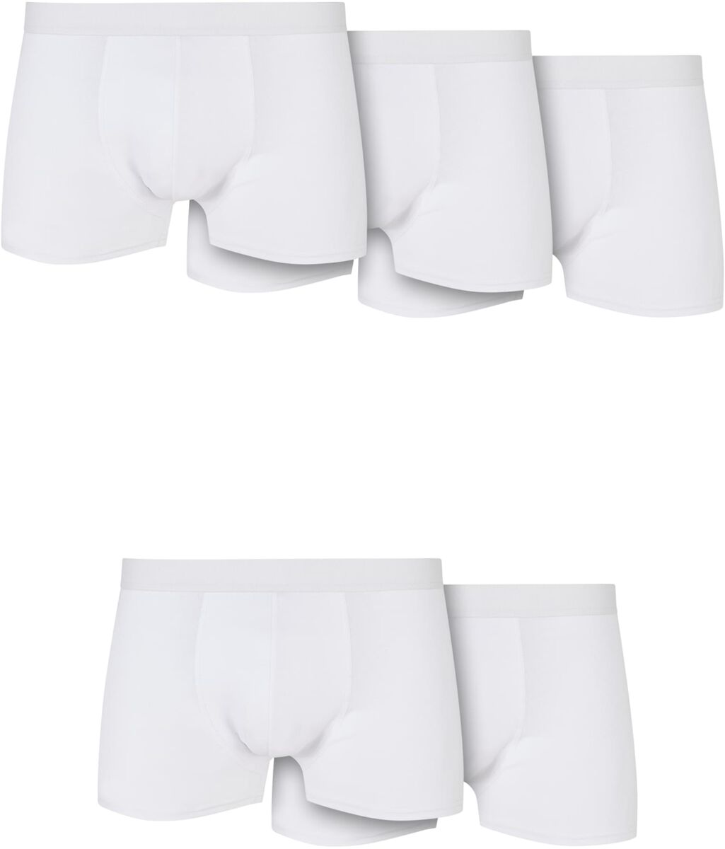 Levně Urban Classics Sada 5 ks jednobarevných boxerek z organické bavlny Boxerky bílá