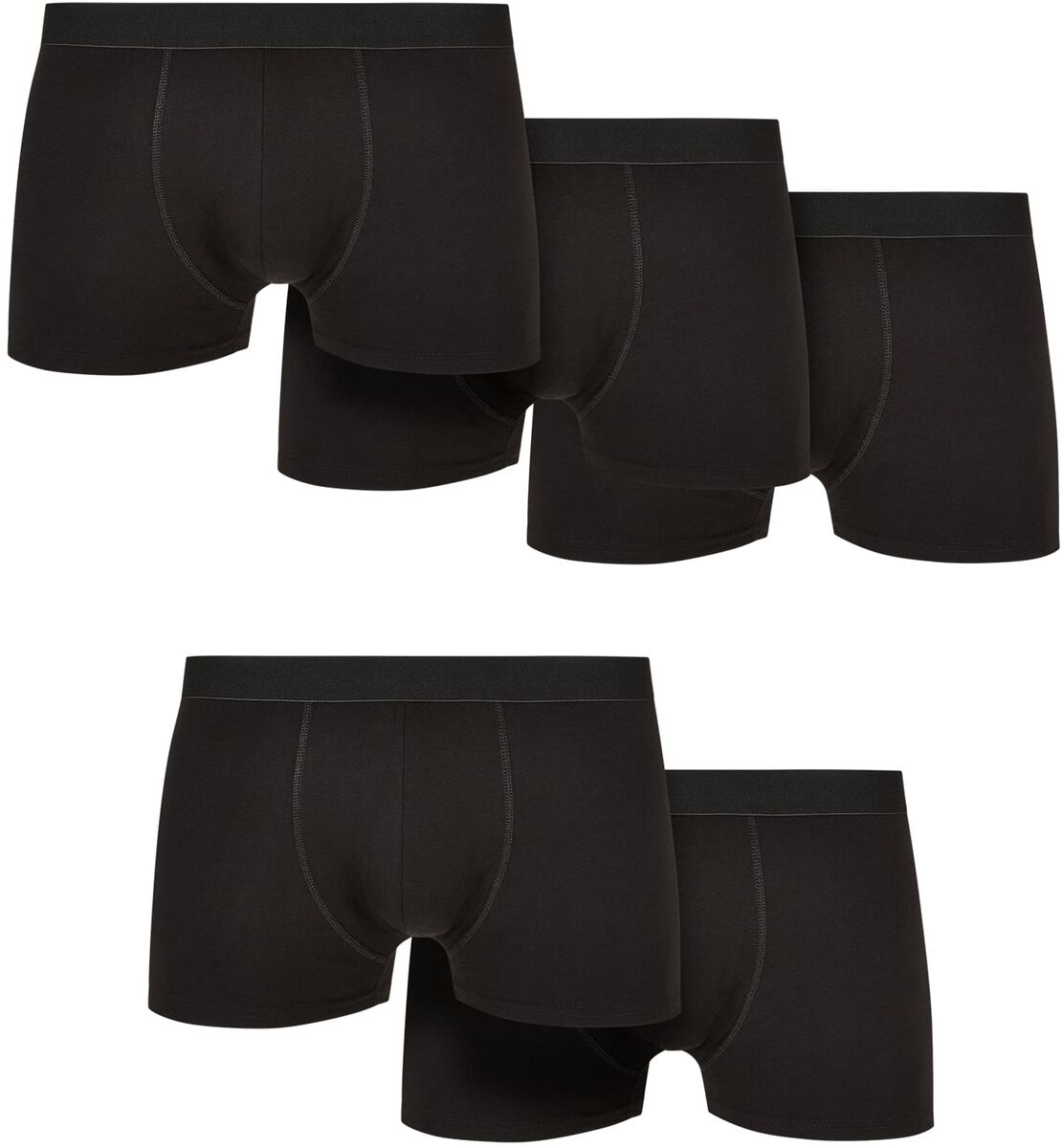 Image of Boxer di Urban Classics - Set of five solid organic cotton boxer shorts - S a 3XL - Uomo - nero