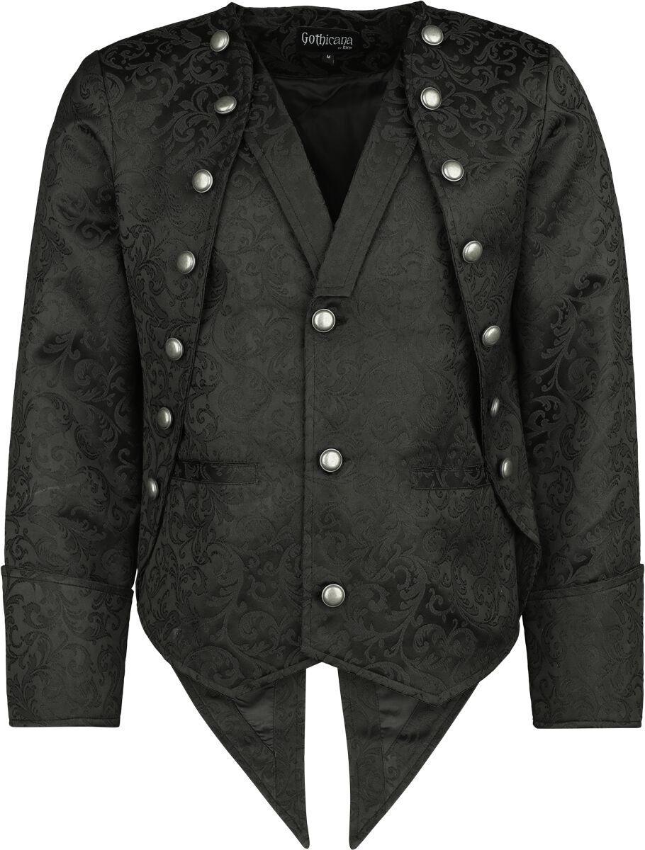 Gothicana by EMP - Gothic Übergangsjacke - 2in1 Baroque Jacket and Vest - S bis XXL - für Männer - Größe XL - schwarz