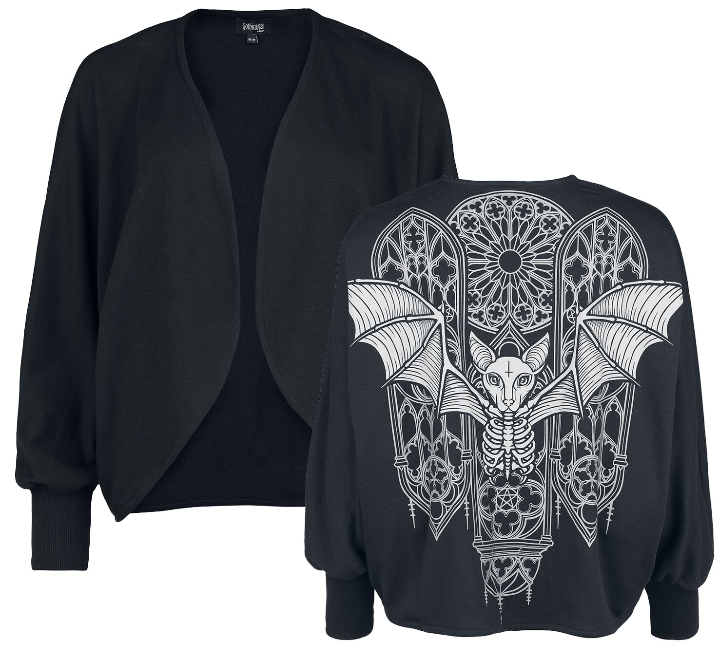 Gothicana by EMP - Gothic Cardigan - Cardigan with Batwing Sleeves - XS-M bis L-2XL - für Damen - Größe L-2XL - schwarz