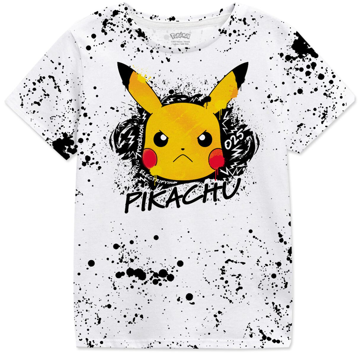 T-Shirt Manches courtes Gaming de Pokémon - Kids - Pikachu Splat - 104 - pour Unisexe - multicolore