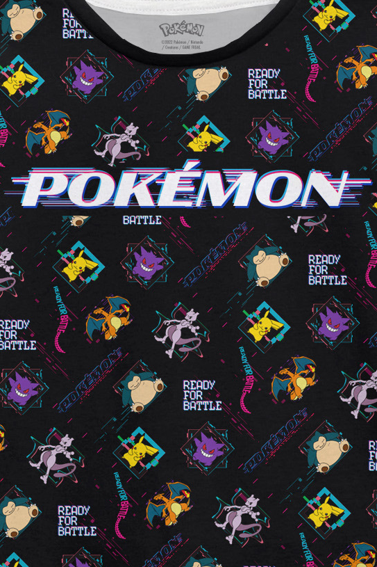Pokémon - Gaming T-Shirt - Kids - Distortion - 104 bis 116 - für Kinder - Größe 116 - schwarz