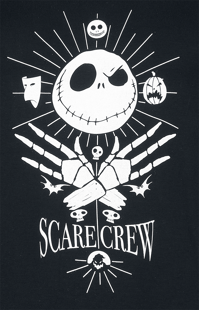 The Nightmare Before Christmas - Disney T-Shirt - Scare Crew - S bis L - für Damen - Größe S - schwarz  - Lizenzierter Fanartikel