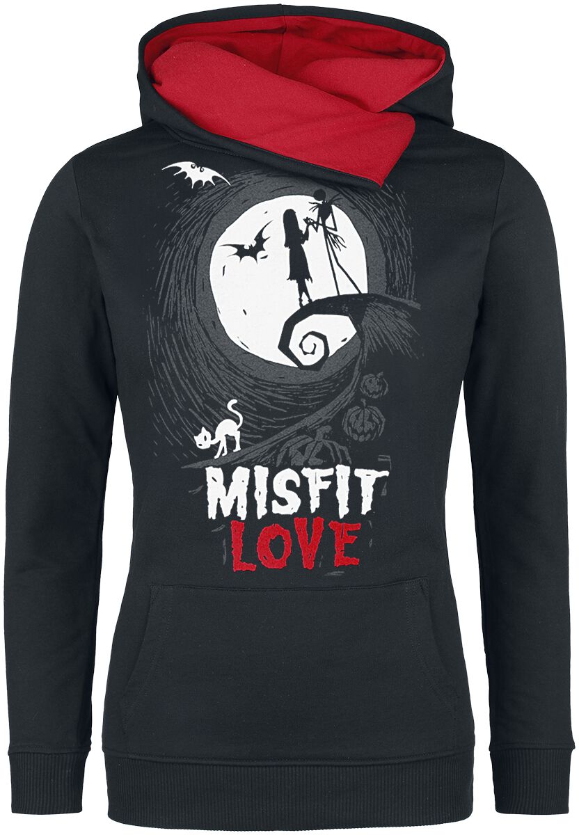 The Nightmare Before Christmas Misfit Love Kapuzenpullover schwarz rot The Nightmare Before Christmas Misfit Love Kapuzenpullover schwarz rot