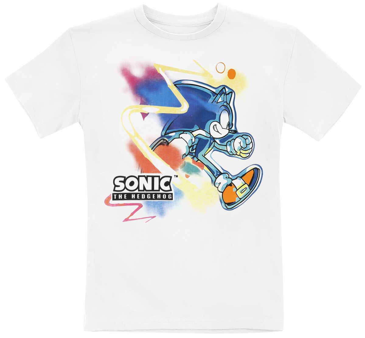 Image of T-Shirt Gaming di Sonic The Hedgehog - Kids - Sonic face - 104 a 164 - Unisex - bianco