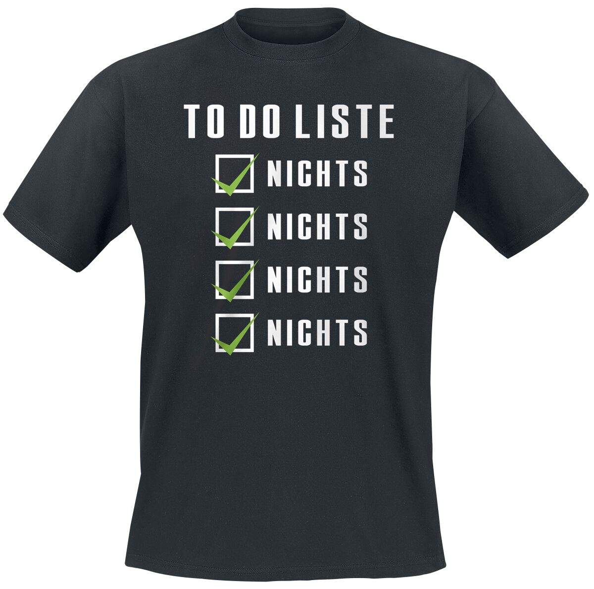 Sprüche To Do Liste Nichts T-Shirt schwarz
