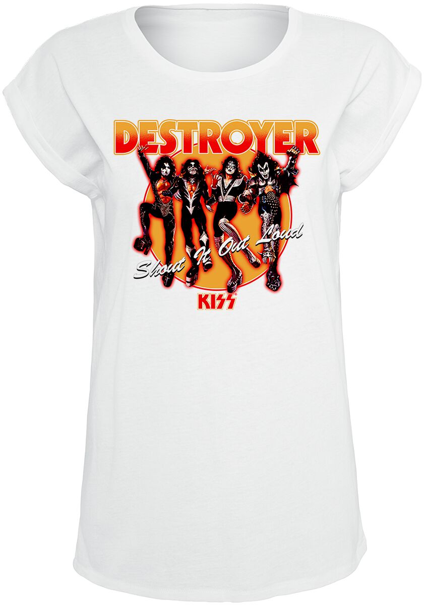 T-Shirt Manches courtes de Kiss - Destroyer - S à XXL - pour Femme - blanc