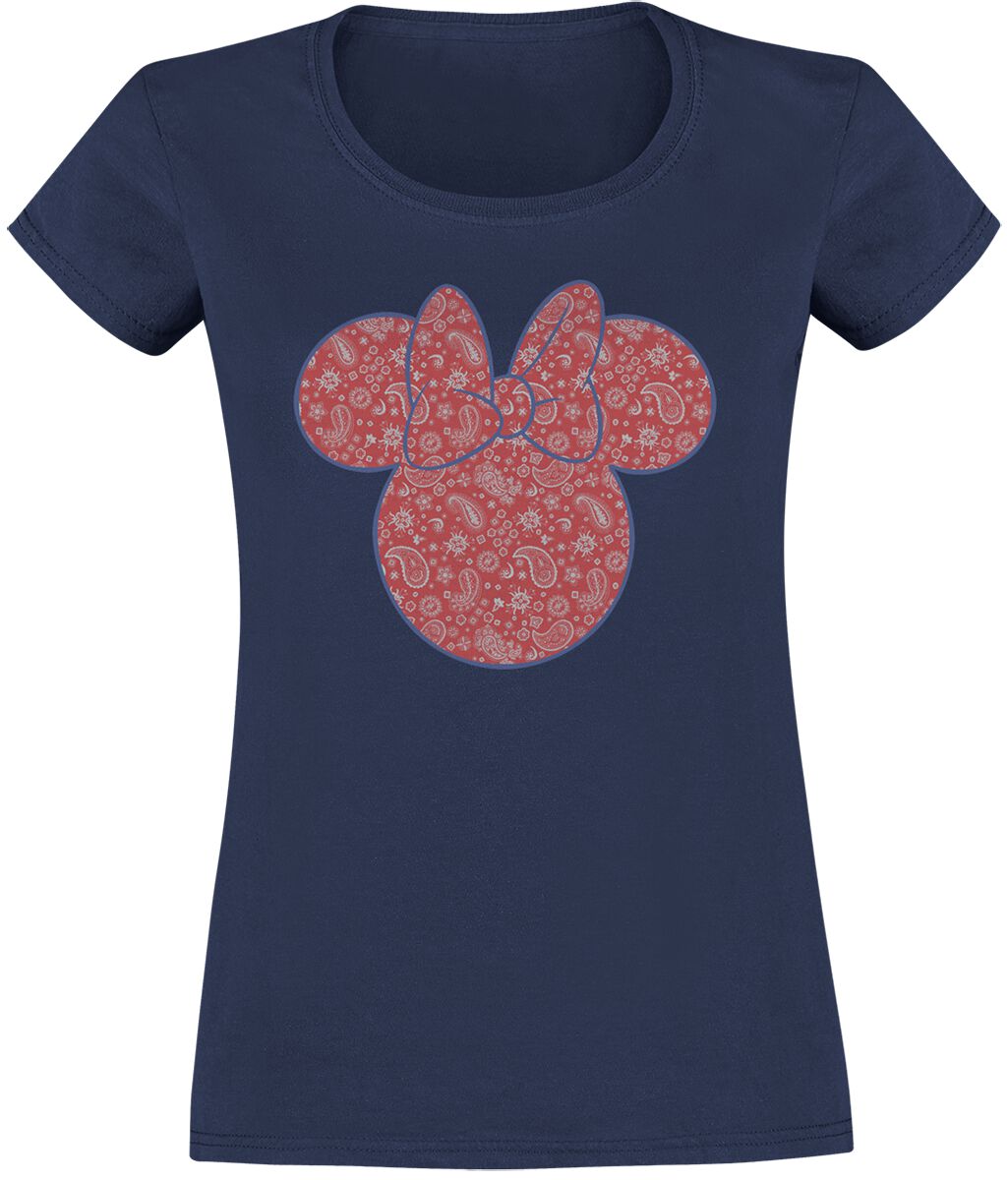Mickey Mouse - Disney T-Shirt - Paisley Minnie - XL - für Damen - Größe XL - blau  - Lizenzierter Fanartikel