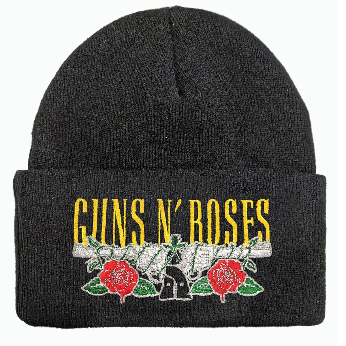 Guns N` Roses Mütze - Amplified Collection - Gun Crest Beanie - schwarz  - Lizenziertes Merchandise!