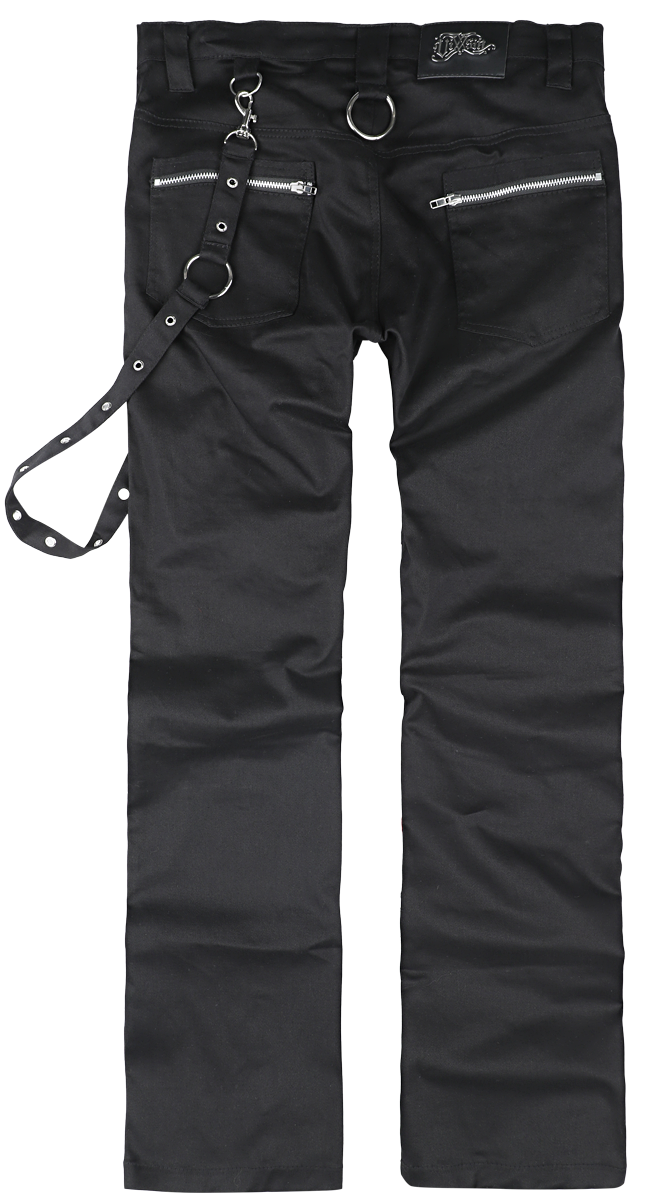 Vixxsin - Gothic Stoffhose - Colley Pant - W30L32 bis W38L34 - für Männer - Größe W36L34 - schwarz