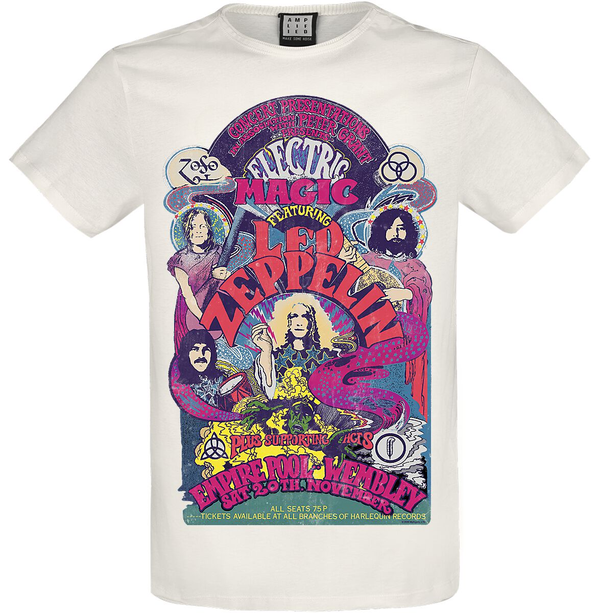 T-Shirt Manches courtes de Led Zeppelin - Amplified Collection - Electric Magic - XS à XXL - pour Ho