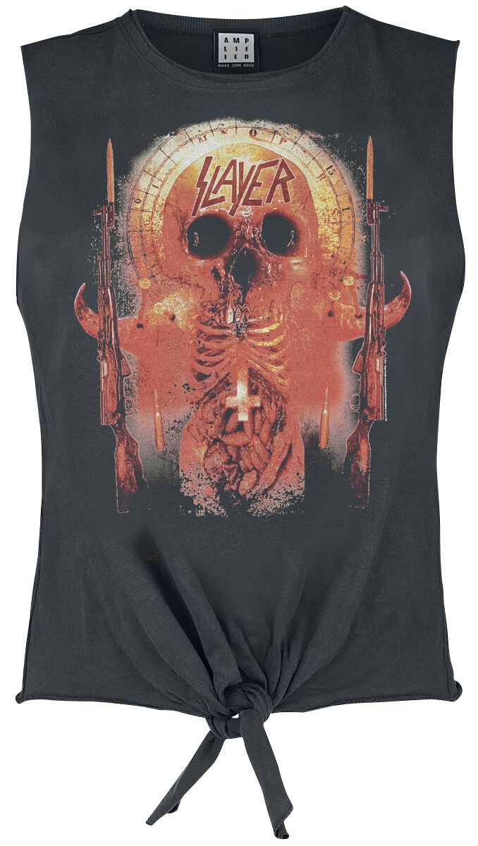 Slayer Top – Amplified Collection – Ribs – S bis XL – für Damen – Größe XL – charcoal  – Lizenziertes Merchandise!