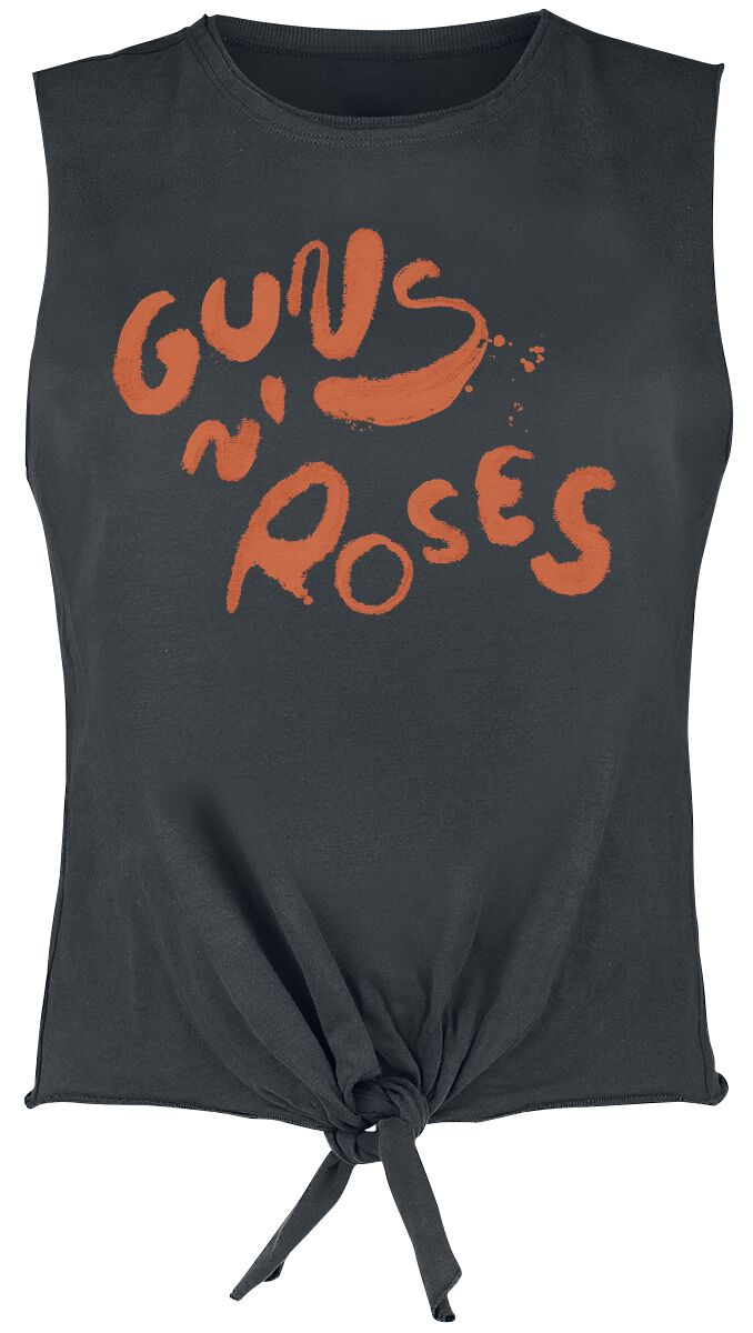 Guns N` Roses Top - Amplified Collection - Paint Logo - S bis XL - für Damen - Größe S - charcoal  - Lizenziertes Merchandise!