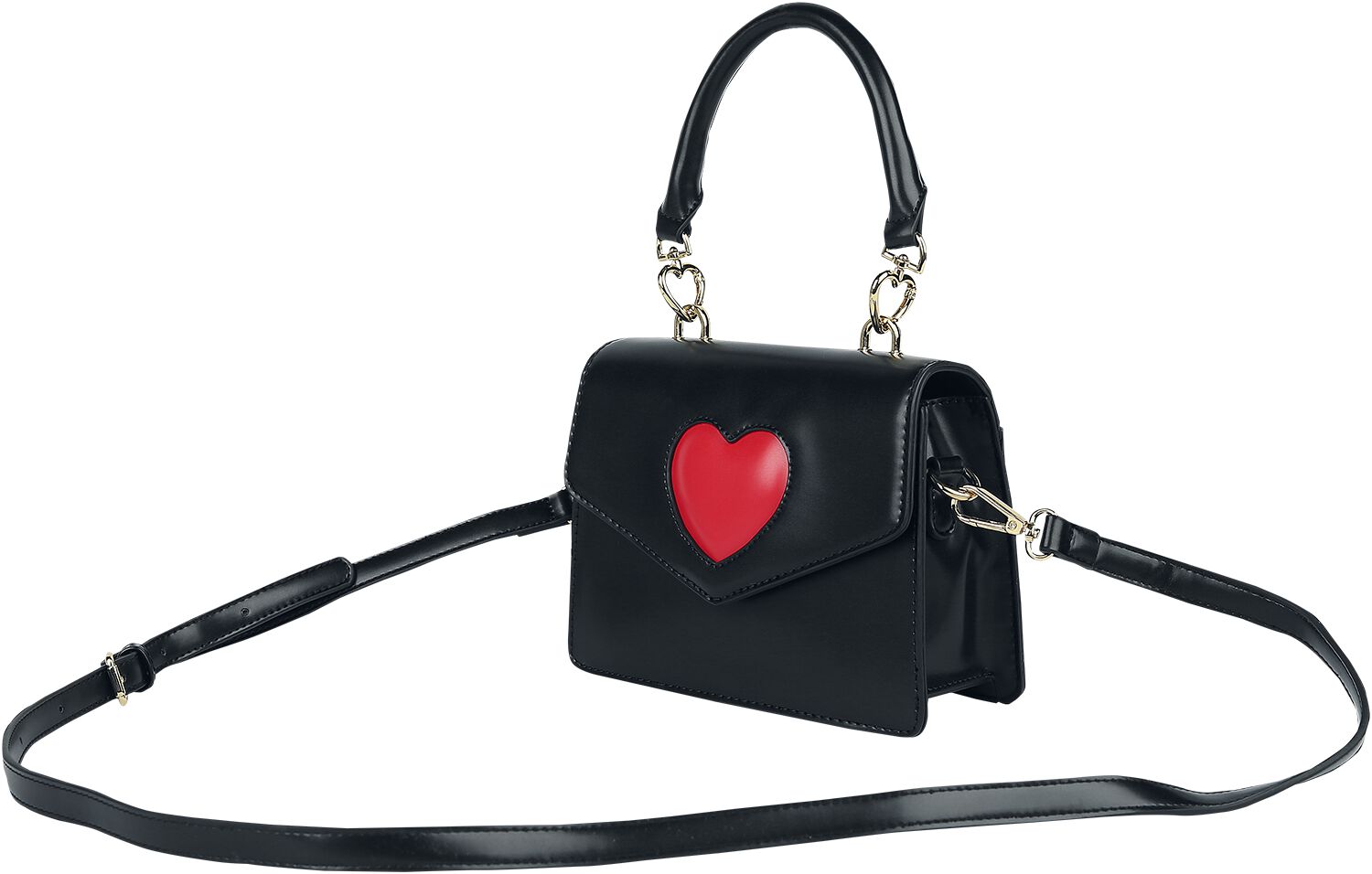 Sac à main de Voodoo Vixen - Heart Flap Crossbody Bag - pour Femme - noir/rouge