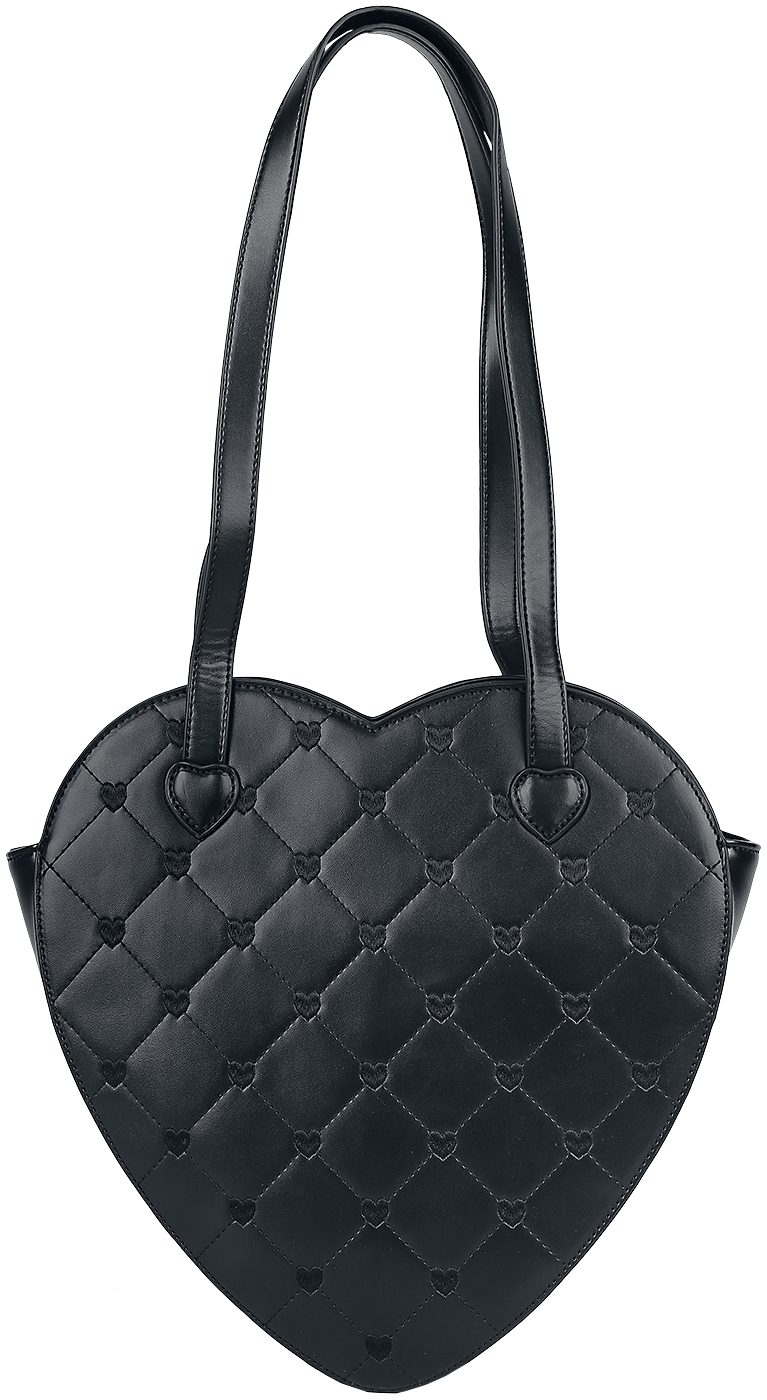 Voodoo Vixen Quilted Heart Tote Bag Handtasche schwarz
