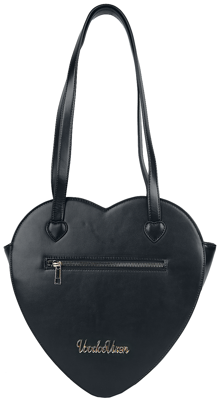 Voodoo Vixen Quilted Heart Tote Bag Handtasche schwarz