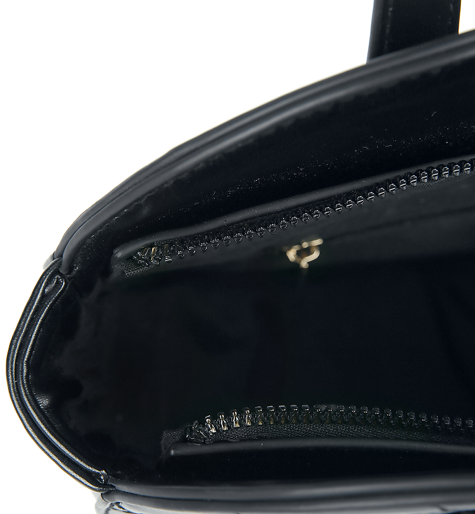 Voodoo Vixen Quilted Heart Tote Bag Handtasche schwarz