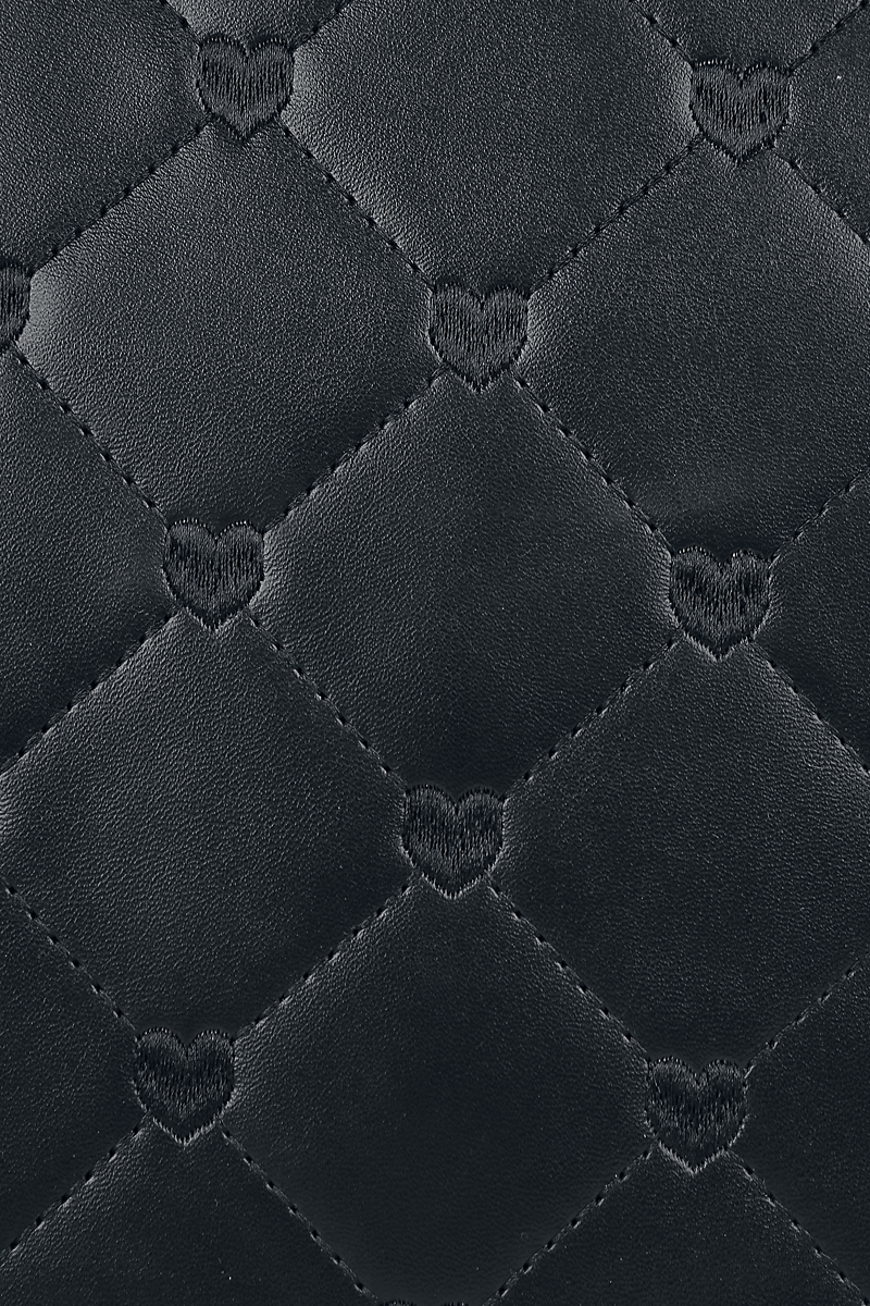 Voodoo Vixen Quilted Heart Tote Bag Handtasche schwarz