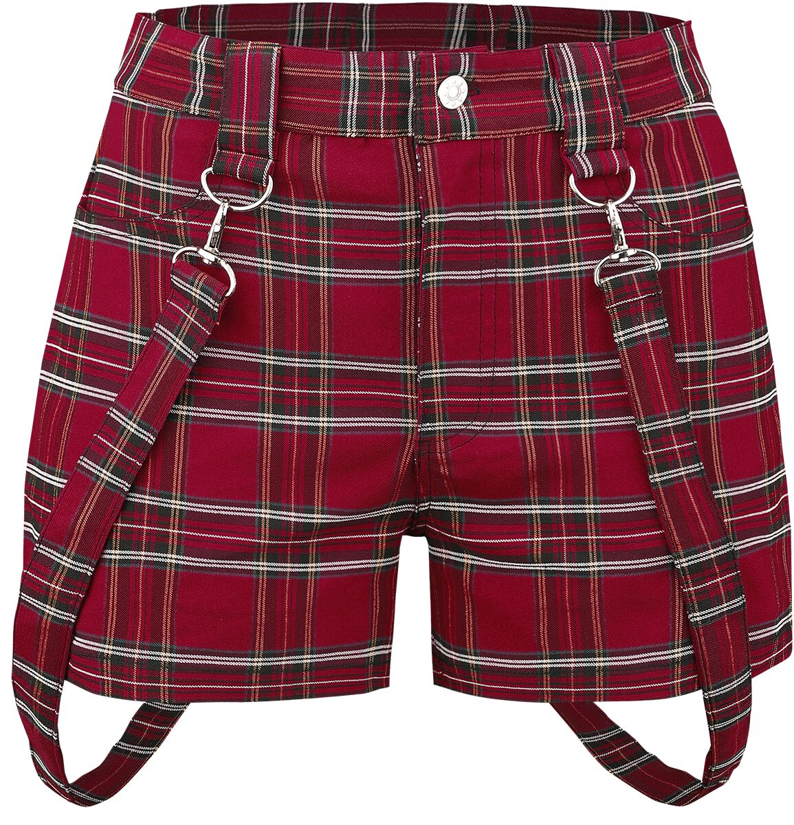 Heartless – Gothic Hotpant – Echo Shorts – 32 bis 38 – für Damen – Größe 32 – rot/schwarz