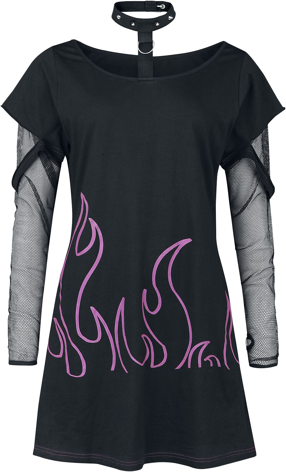 Heartless - Gothic Langarmshirt - Depths Of Hell Top - XS bis 4XL - für Damen - Größe 4XL - schwarz/pink