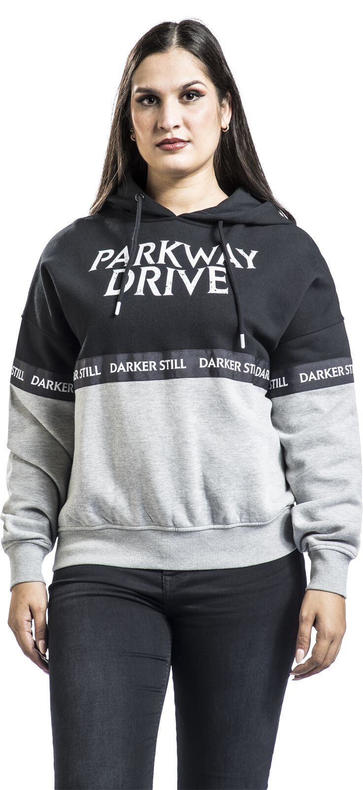 Image of Felpa con cappuccio di Parkway Drive - EMP Signature Collection - S a XL - Donna - grigio chiaro/nero