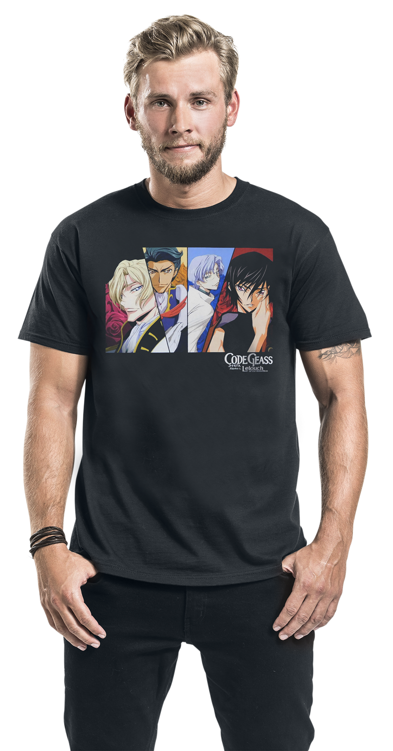Code Geass Group Squares T-Shirt schwarz