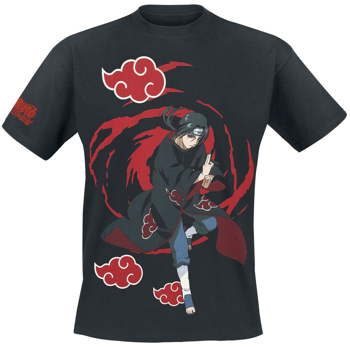 Naruto Itachi Uchiha - Logos T-Shirt schwarz in M