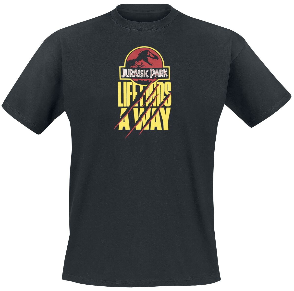 Jurassic Park Life Finds A Way T-Shirt schwarz in XL