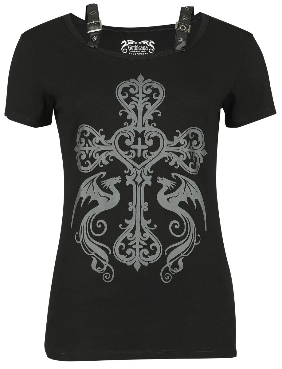 Image of T-Shirt Gothic di Gothicana by EMP - Gothicana X Anne Stokes t-shirt - S a XXL - Donna - nero