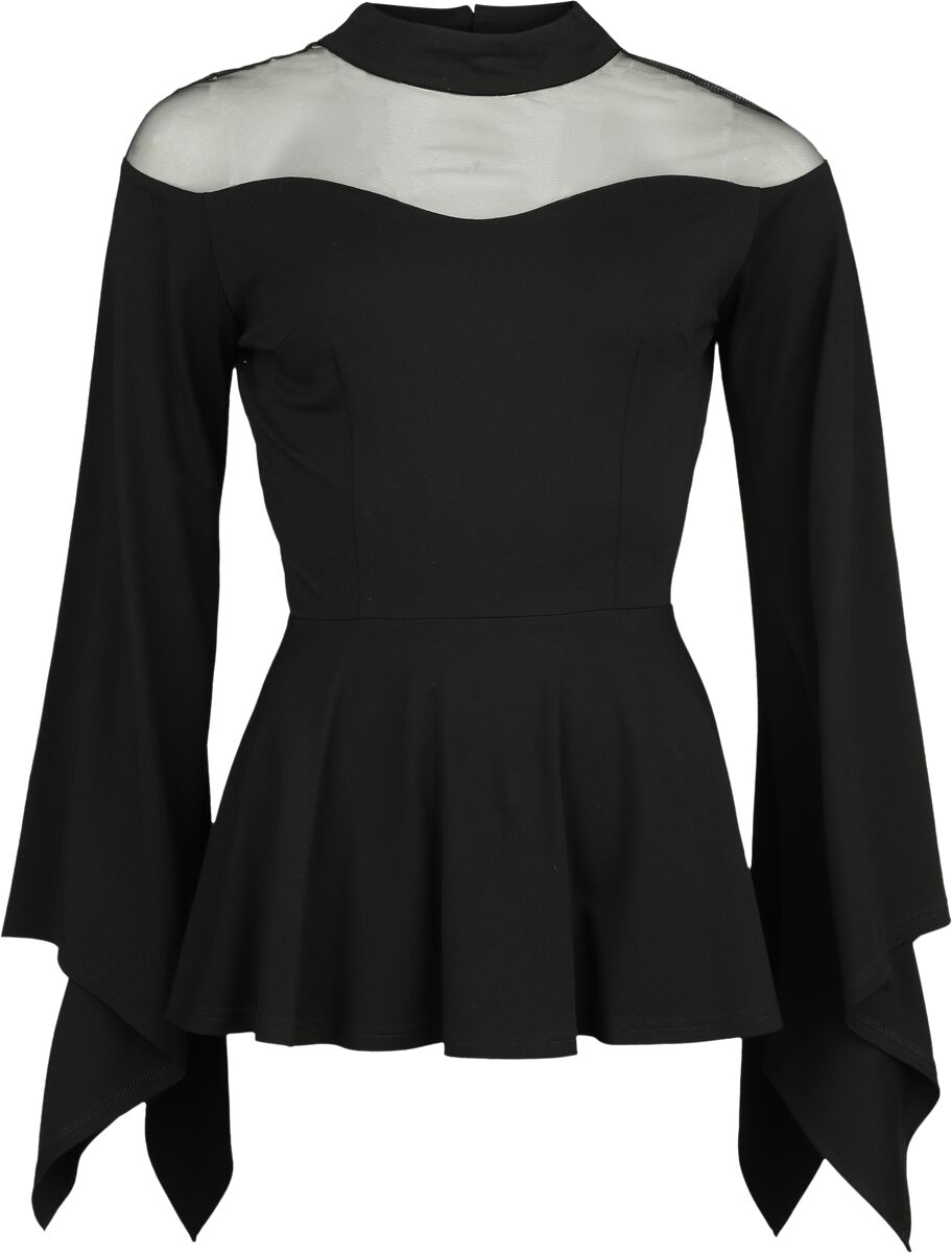 Gothicana by EMP Longsleeve with Illusion Neckline Langarmshirt schwarz in L