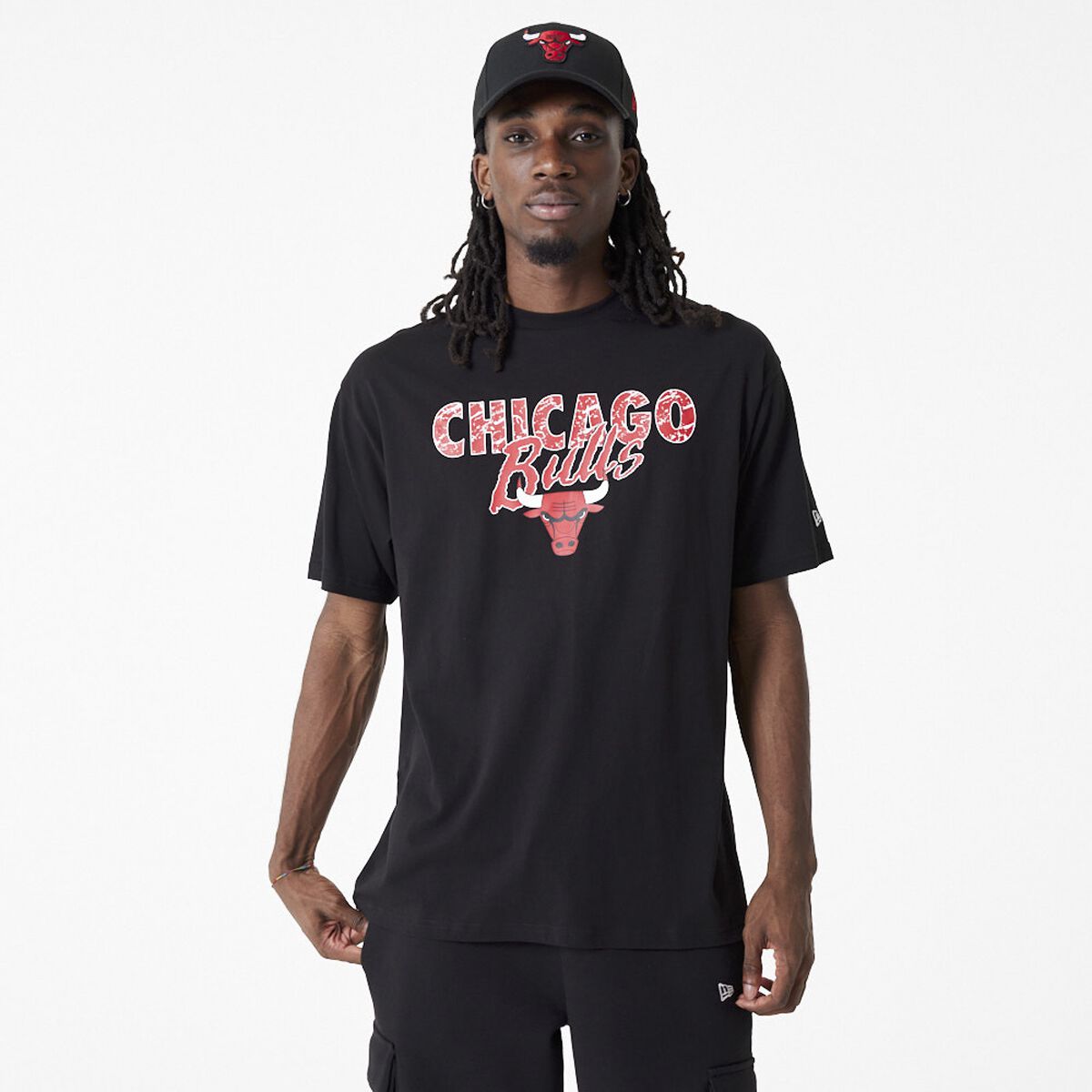 New Era - NBA T-Shirt - Chicago Bulls - S bis M - für Männer - Größe M - schwarz