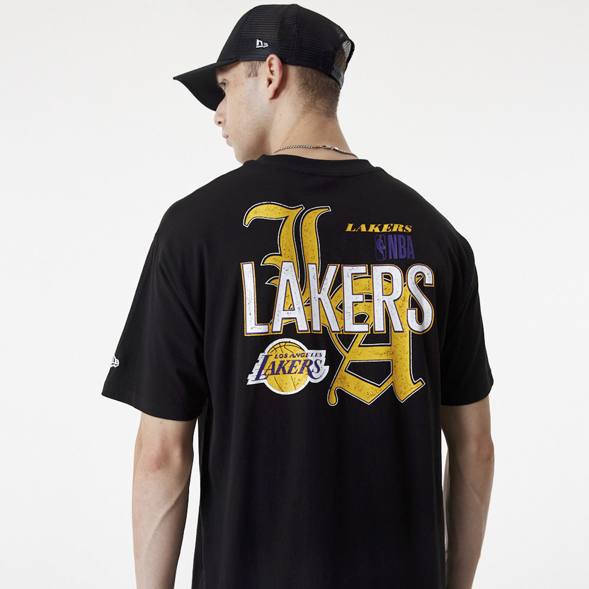 New Era - NBA T-Shirt - Los Angeles Lakers - S bis XXL - für Männer - Größe S - schwarz