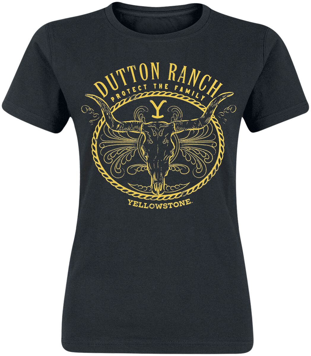 T-Shirt Manches courtes de Yellowstone - Protect The Family - S à XXL - pour Femme - noir