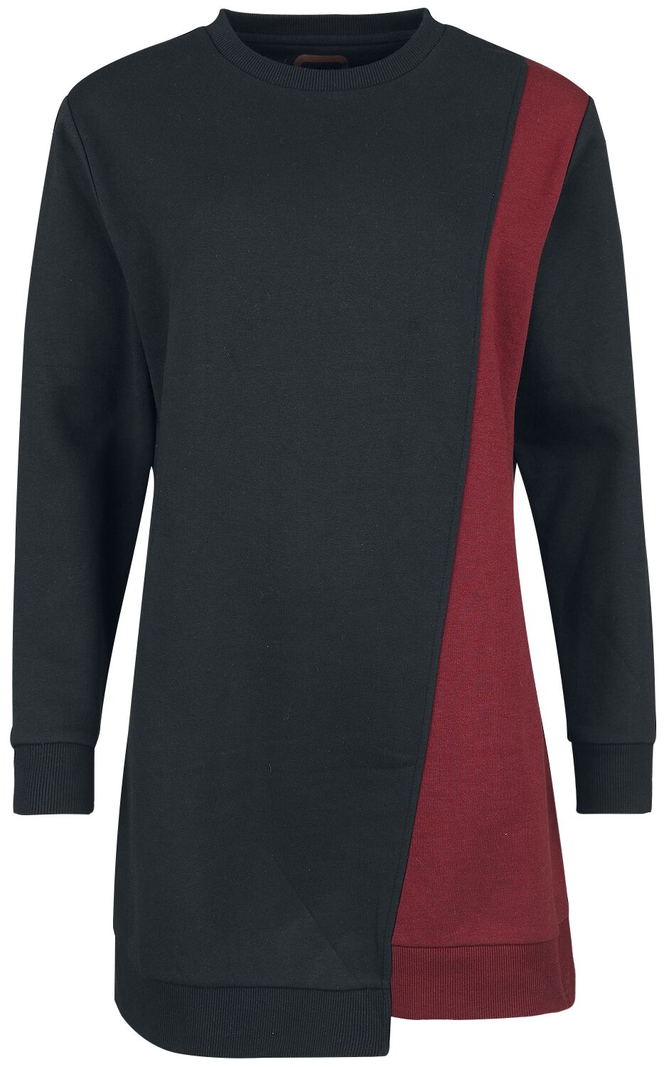 Levně RED by EMP Svetrové šaty s asymetrickým střihem Šaty černá / tmavě červená