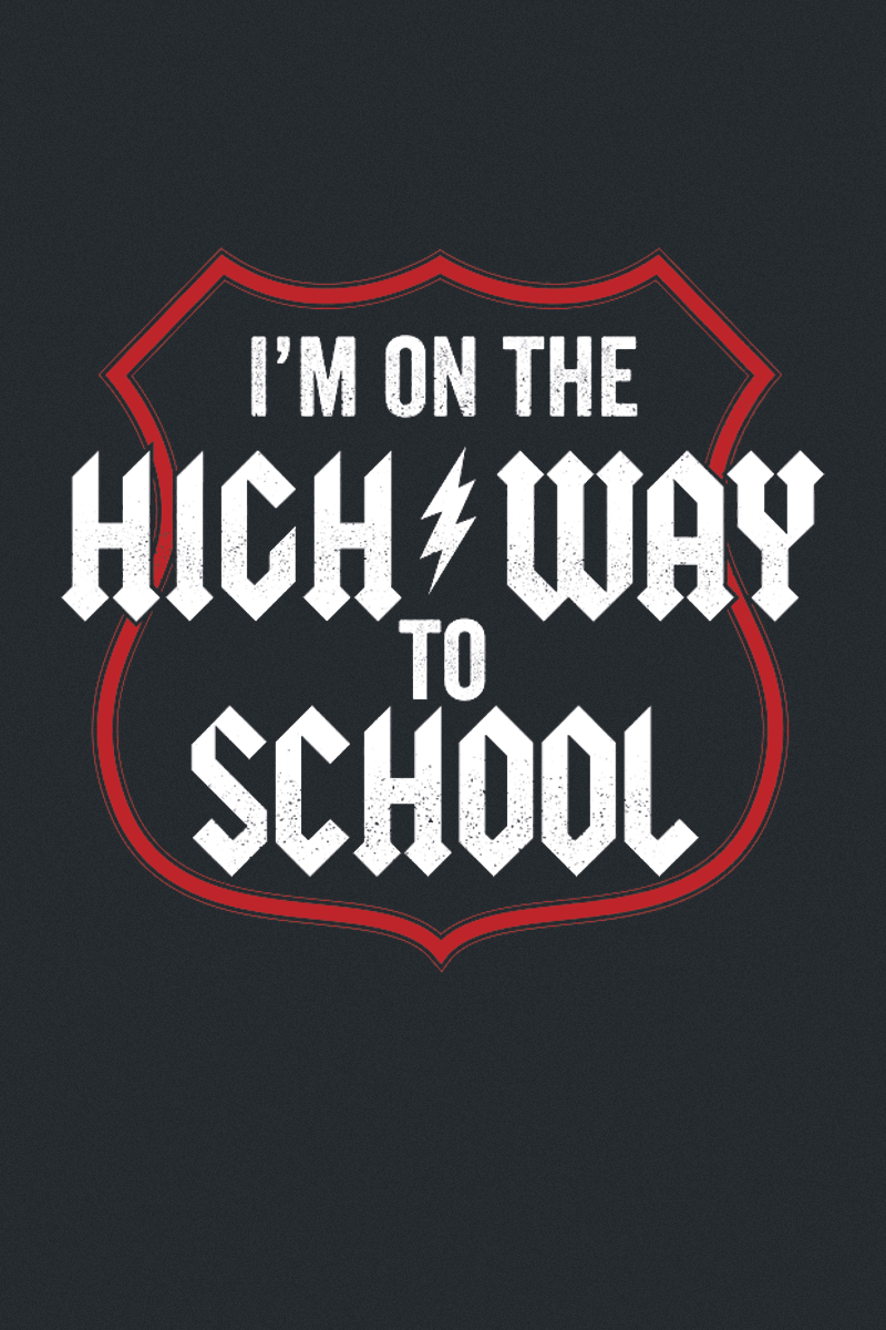 Sprüche T-Shirt für Kinder - I'm On The Highway To School - für Mädchen & Jungen - schwarz