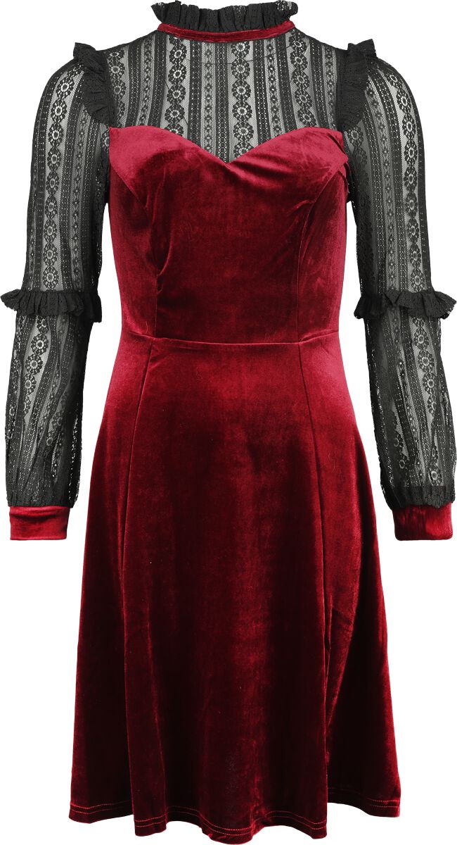 Hell Bunny Bonnie Dress Mittellanges Kleid schwarz rot in M