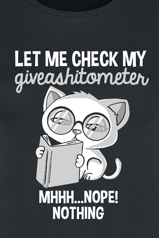 Tierisch T-Shirt - Let Me Check My GiveAShitOMeter - S bis 3XL - für Damen - Größe 3XL - schwarz