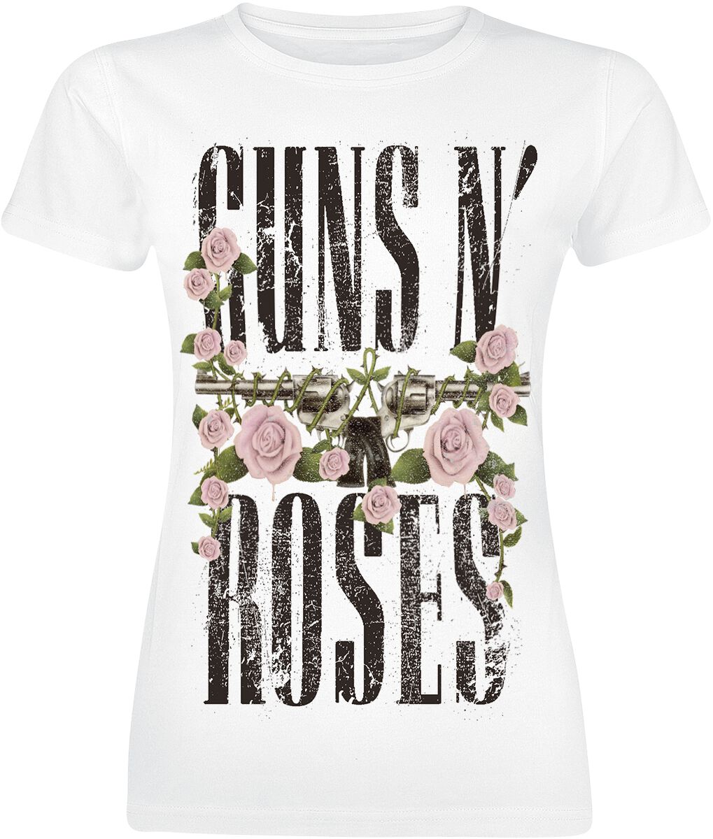 Levně Guns N' Roses Big Guns Dámské tričko bílá