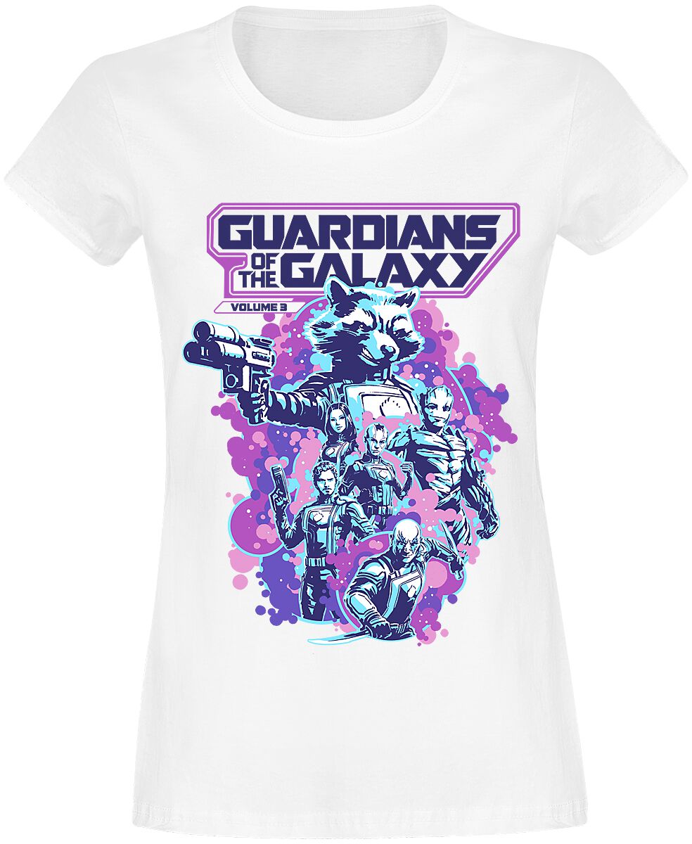 Guardians Of The Galaxy - Marvel T-Shirt - Vol. 3 - Neon Crew - XXL - für Damen - Größe XXL - weiß  - Lizenzierter Fanartikel