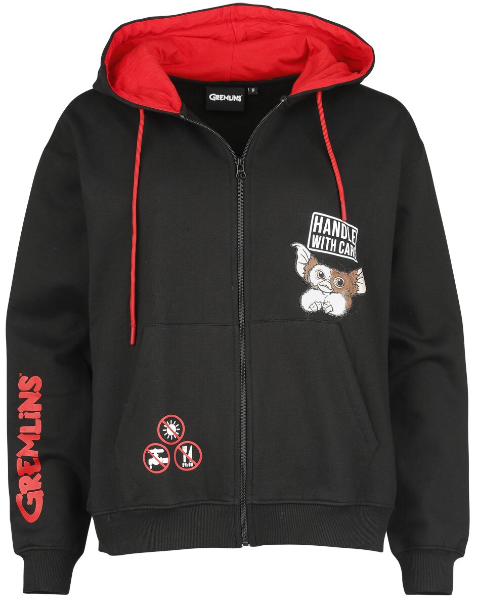 Gremlins Handle With Care Kapuzenjacke schwarz in XXL
